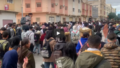 صورة الناظور: مسيرات احتجاجية لتلاميذ أزغنغان لإسقاط “الامتحان الموحد”