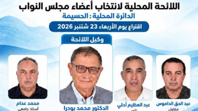 صورة لائحة حزب التقدم والاشتراكية للانتخابات البرلمانية